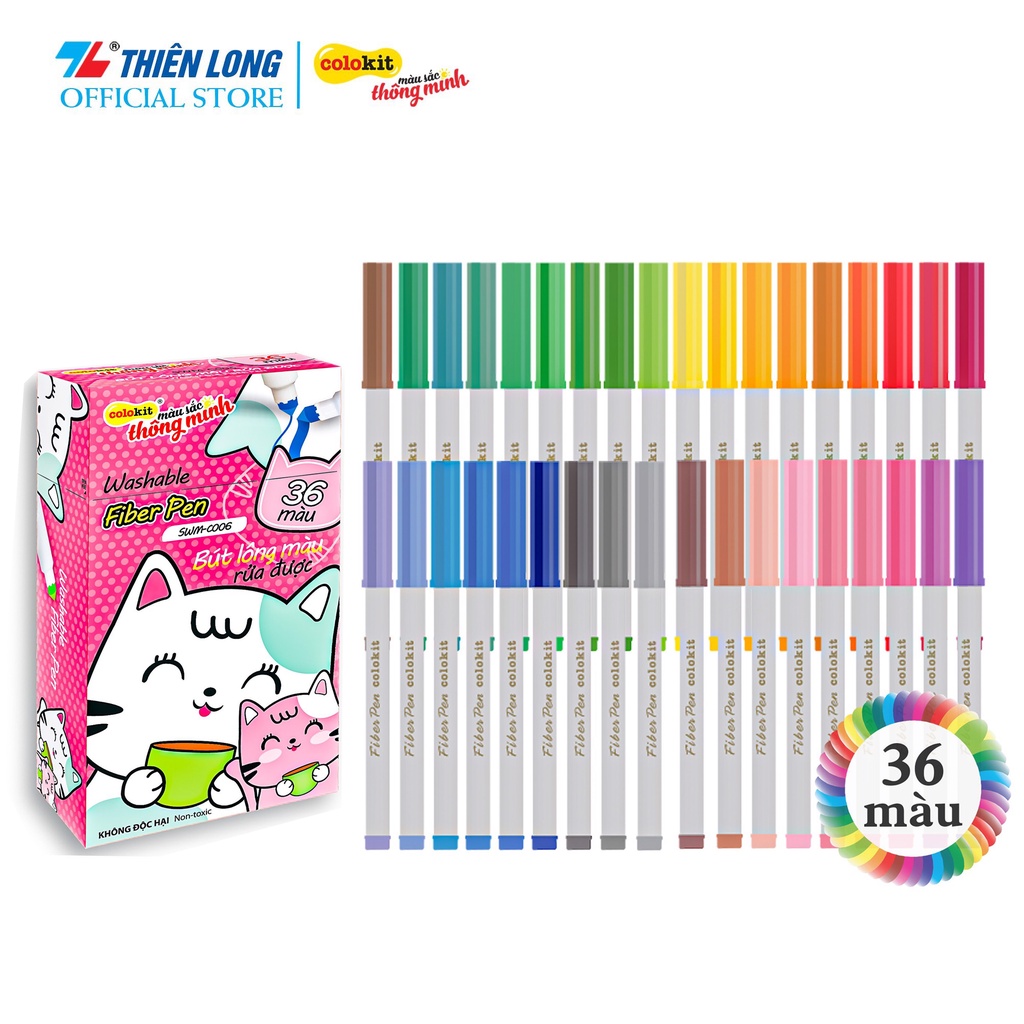 [Nowship] BÚT LÔNG MÀU Fiber Pen Colokit 20 Màu, 36 Màu, Bút Viết Calligraphy, Hán Tự, Thư Pháp - Hàng Chính Hãng TL